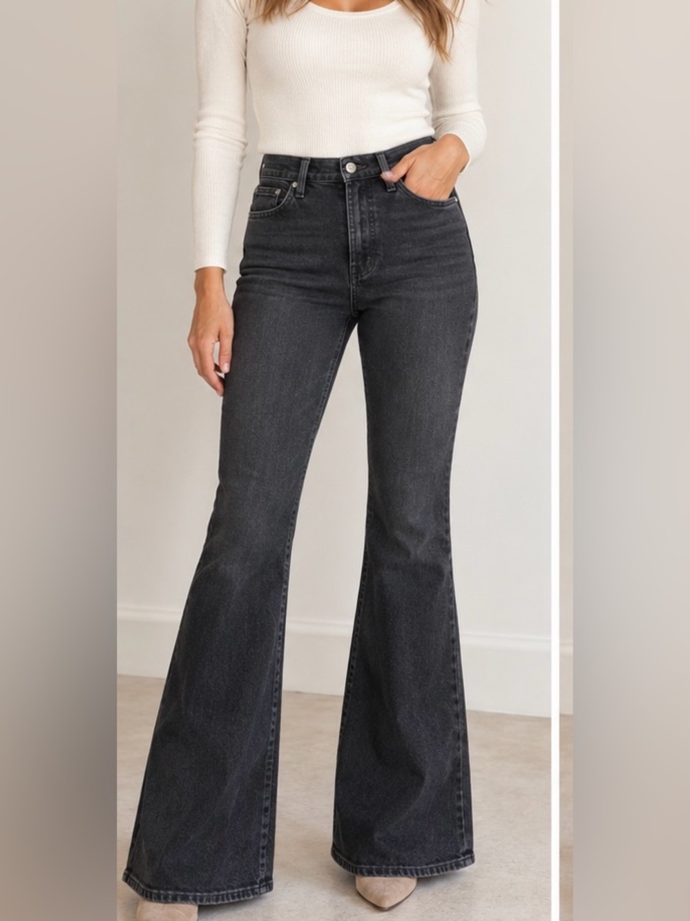 MADEWELL THE PERFECT VINTAGE FLARE BLACK HIGH RISE SIZE 24